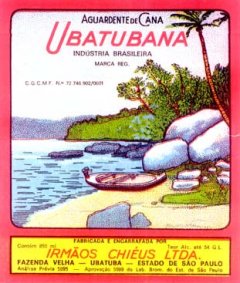 Rótulo da Aguardente de Cana Ubatubana